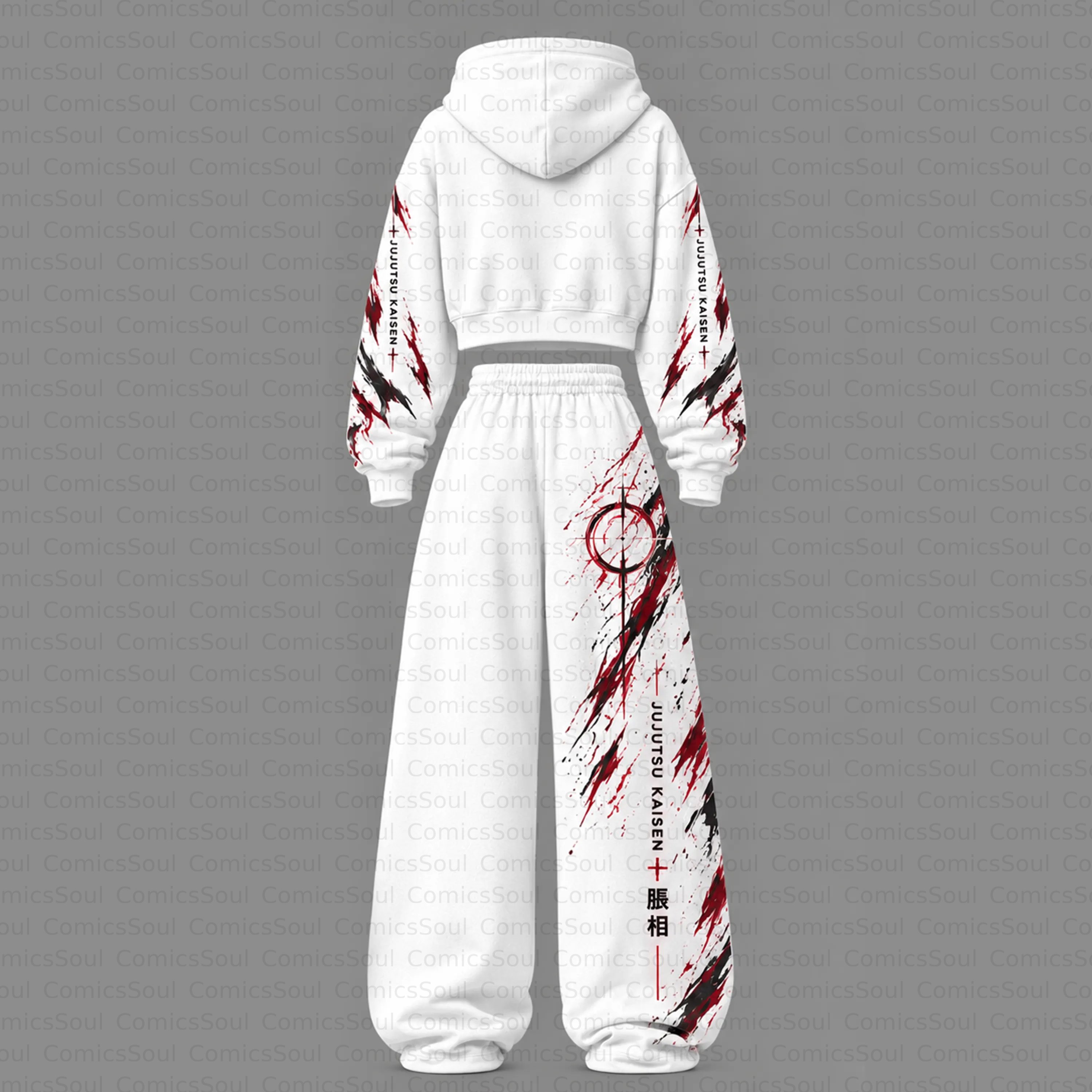 Jujutsu Kaisen Cropped Long Sleeve Hoodie & High Waist Jogger Pants Two Piece TeeThreads Sustain the Scene with Custom Apparel