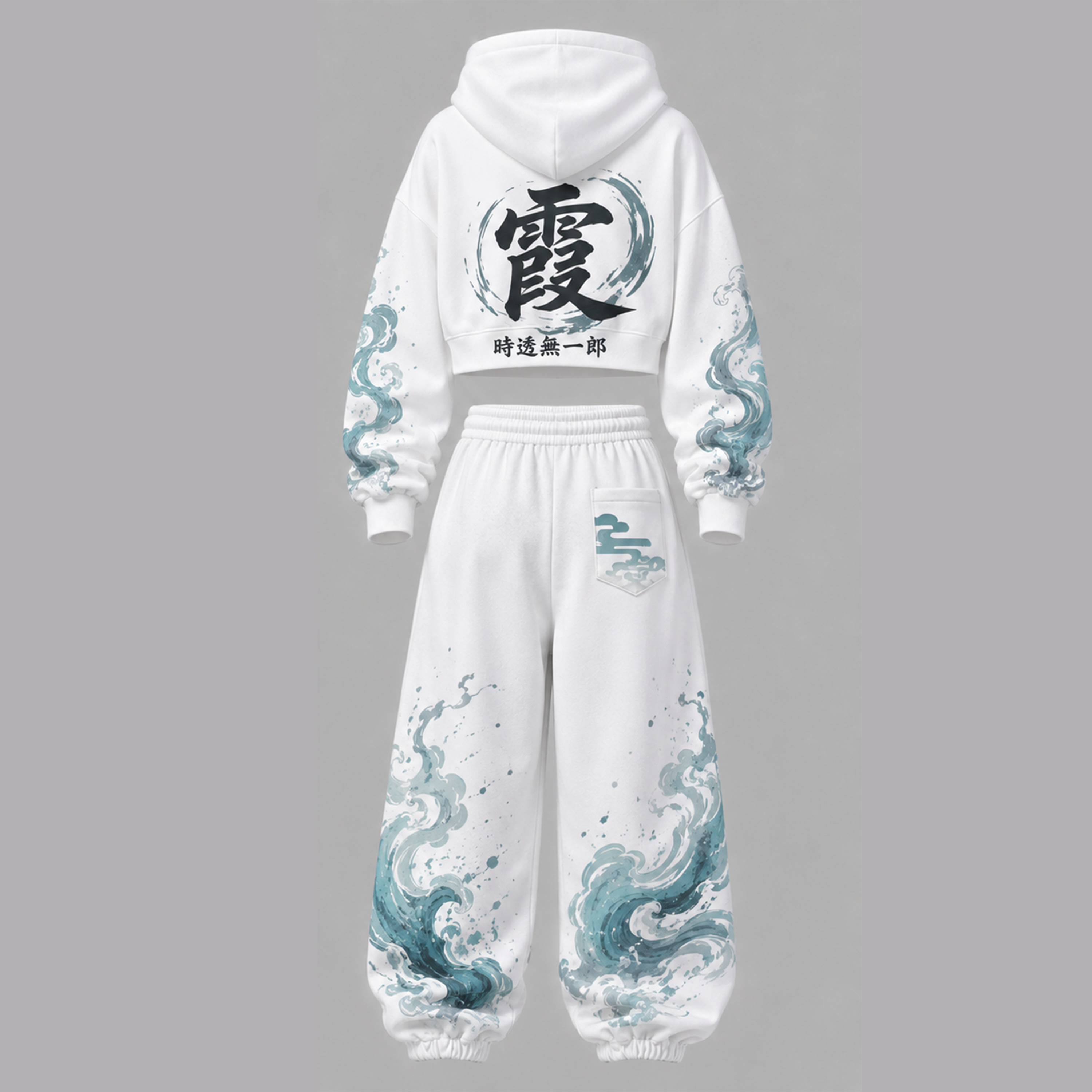 Demon Slayer Cropped Long Sleeve Hoodie & High Waist Jogger Pants Two Piece TeeThreads Sustain the Scene with Custom Apparel