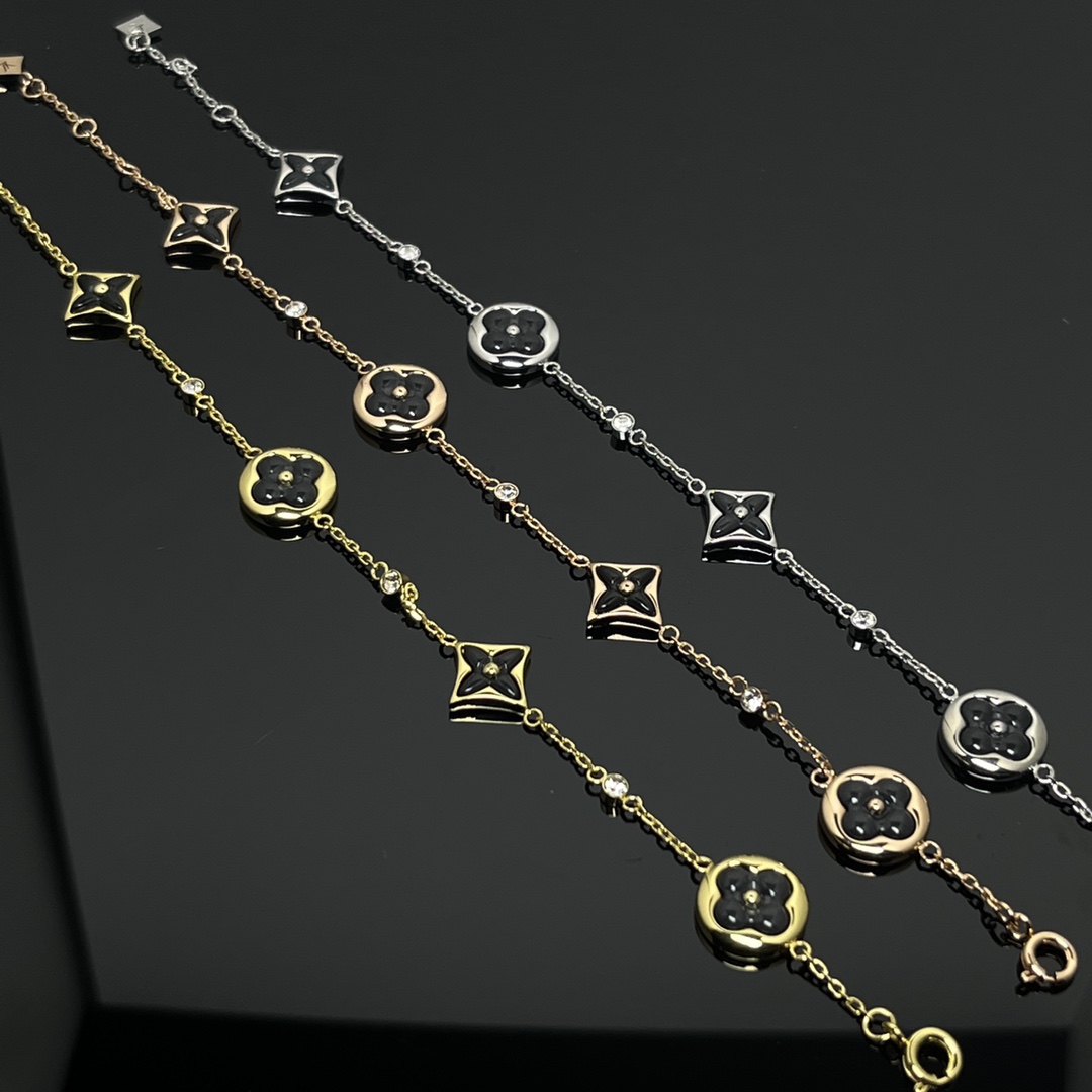 Louis Vuitton Black BB Star Sun Blossom 4 Motifs Bracelet - Original Replica Club