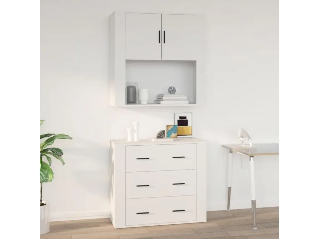 Armario de pared Vivircalido contrachapada blanco 80x33x80 cm 19908sdts