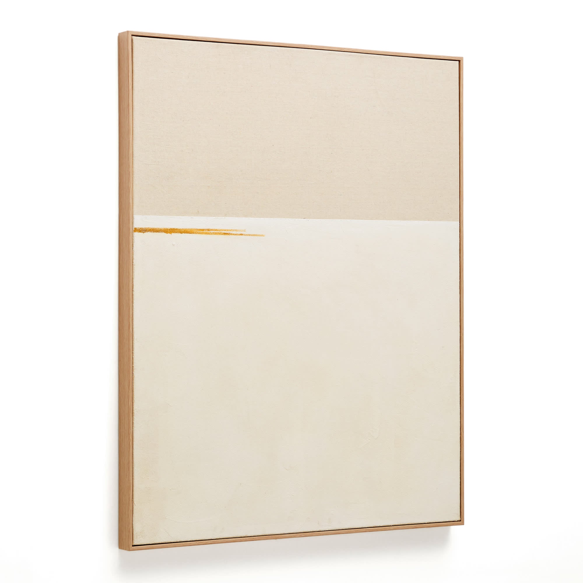 Kave Home - Abstract schilderij op linnen Salin met horizontale streep