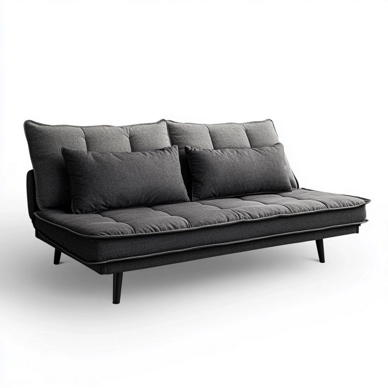Sofá Cama Moderno Convertible Sala Estar Descanso 190x85x80cm Gris Tela Muebles，Con 2 cojines pequeños incluidos