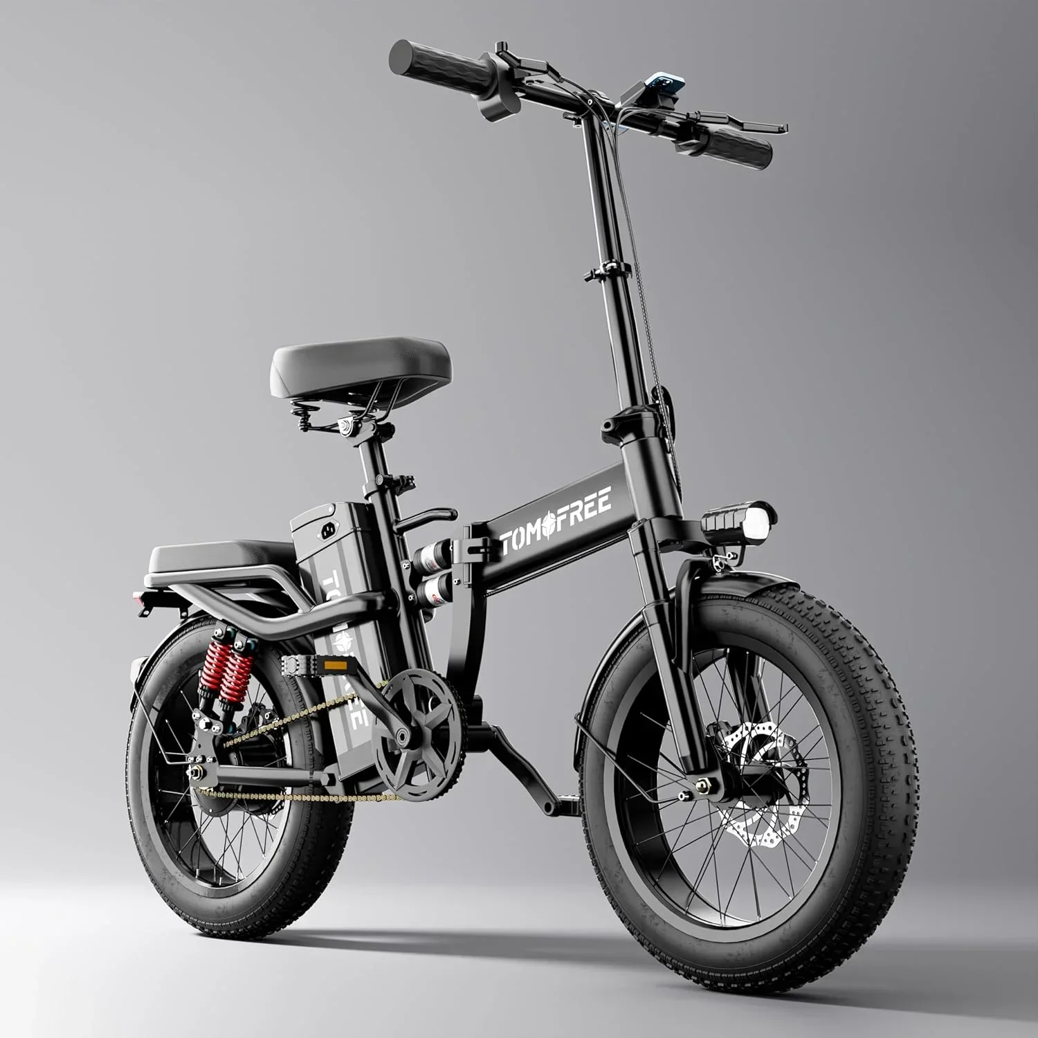 Tomofree Folding Electric Bike For Adults, 1200W, 48V 20Ah, 16 x 3in Tire, 330lbs, Black - T1 - Image 3 Tomofree Folding Electric Bike For Adults, 1200W, 48V 20Ah, 16 x 3in Tire, 330lbs, Black - T1 - Image 3