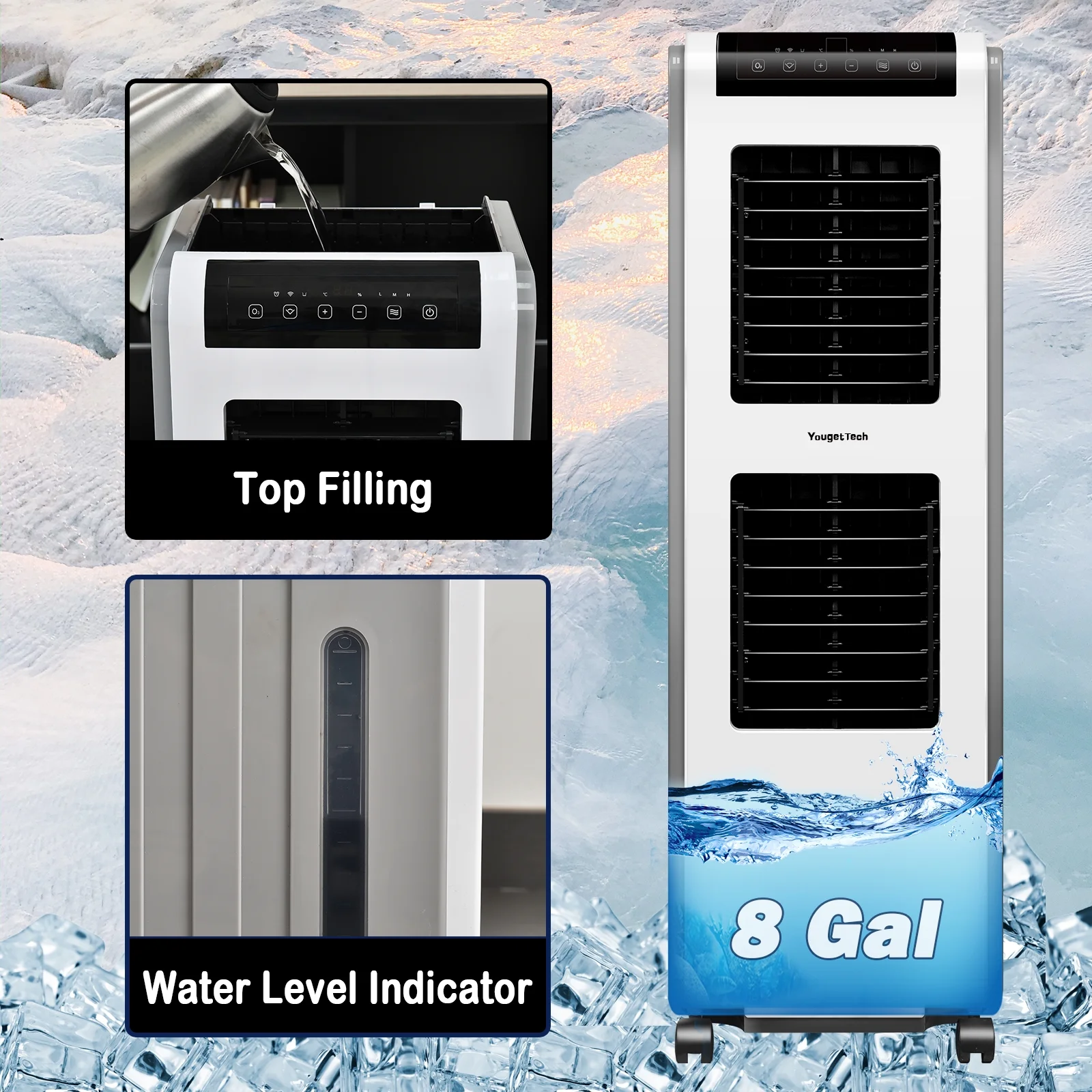 YougetTech 37'' Portable 3000CFM Evaporative Air Cooler - Image 19