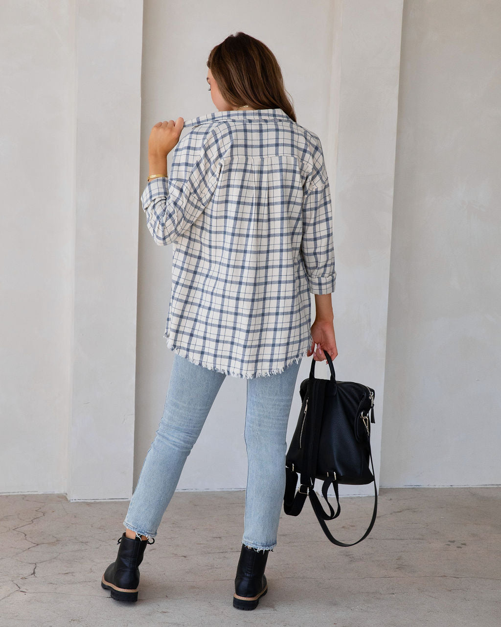 Farmers Market Lightweight Plaid Top - Off White - SALE - Se7enfashion