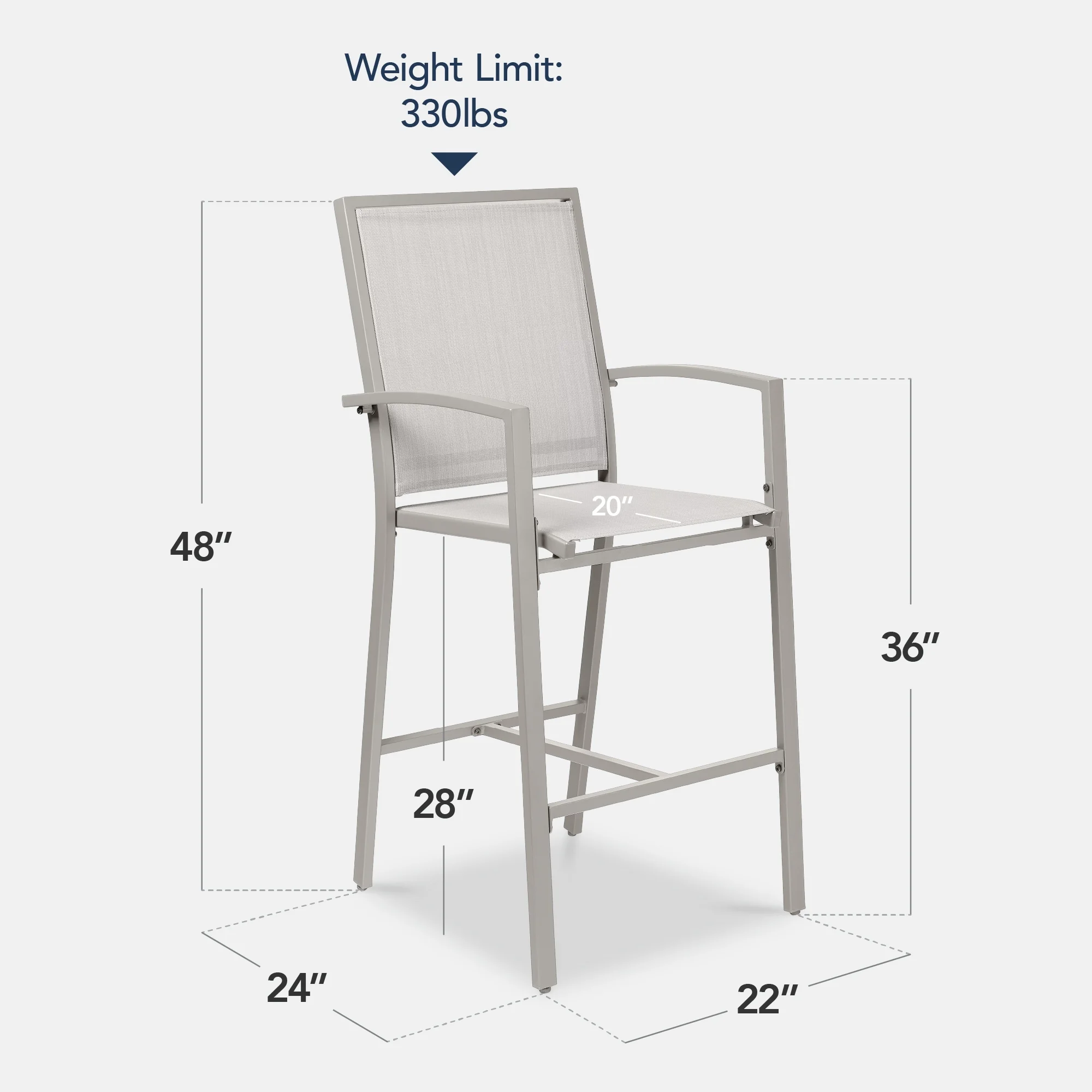 Best Choice Products Outdoor Barstools Set of 2, Bar Height Patio Chairs w/ All-Weather Mesh - Black/Black - Image 36