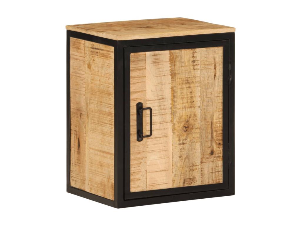 Mueble de baño madera maciza de mango y hierro 40x30x50 cm