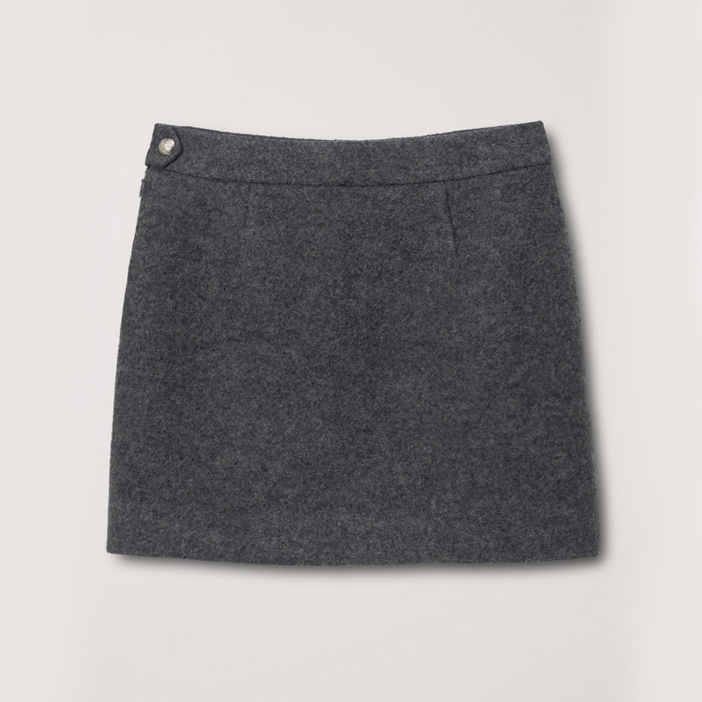 Dunst - Mini jupe en laine - Gris