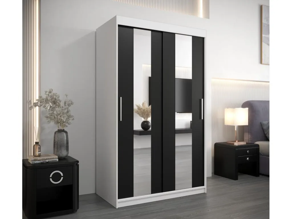 Armario Decoesp de puertas correderas 200/120/62 2 puertas (blanco/negro) SWOD68806