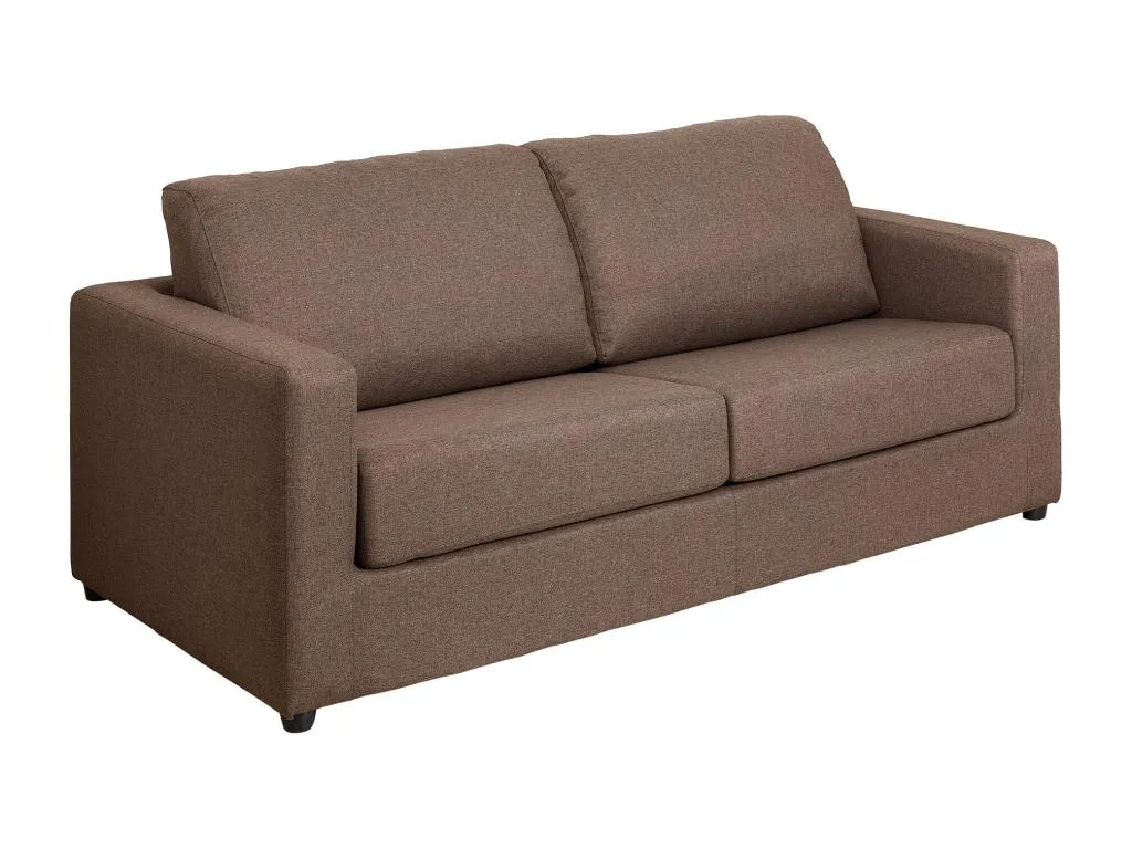Sofá cama de 3 plazas con apertura italiana en tela marrón de 140 cm de tamaño - Colchón de 14 cm Casabellaes 31273XRXZ