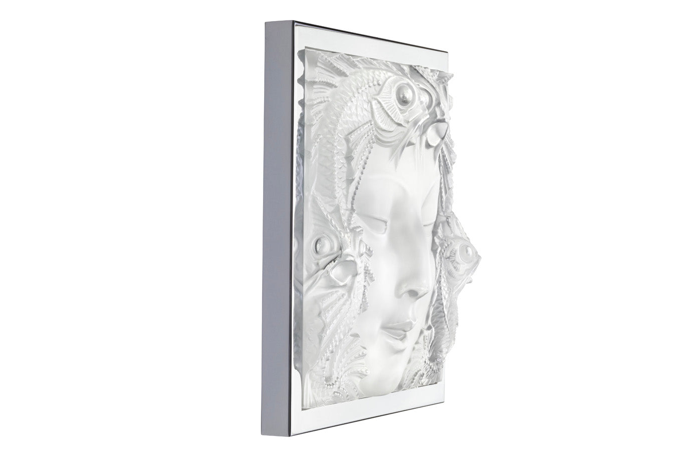 APPLIQUE MASQUE DE FEMME - CRISTAL INCOLORE, FINITION CHROME