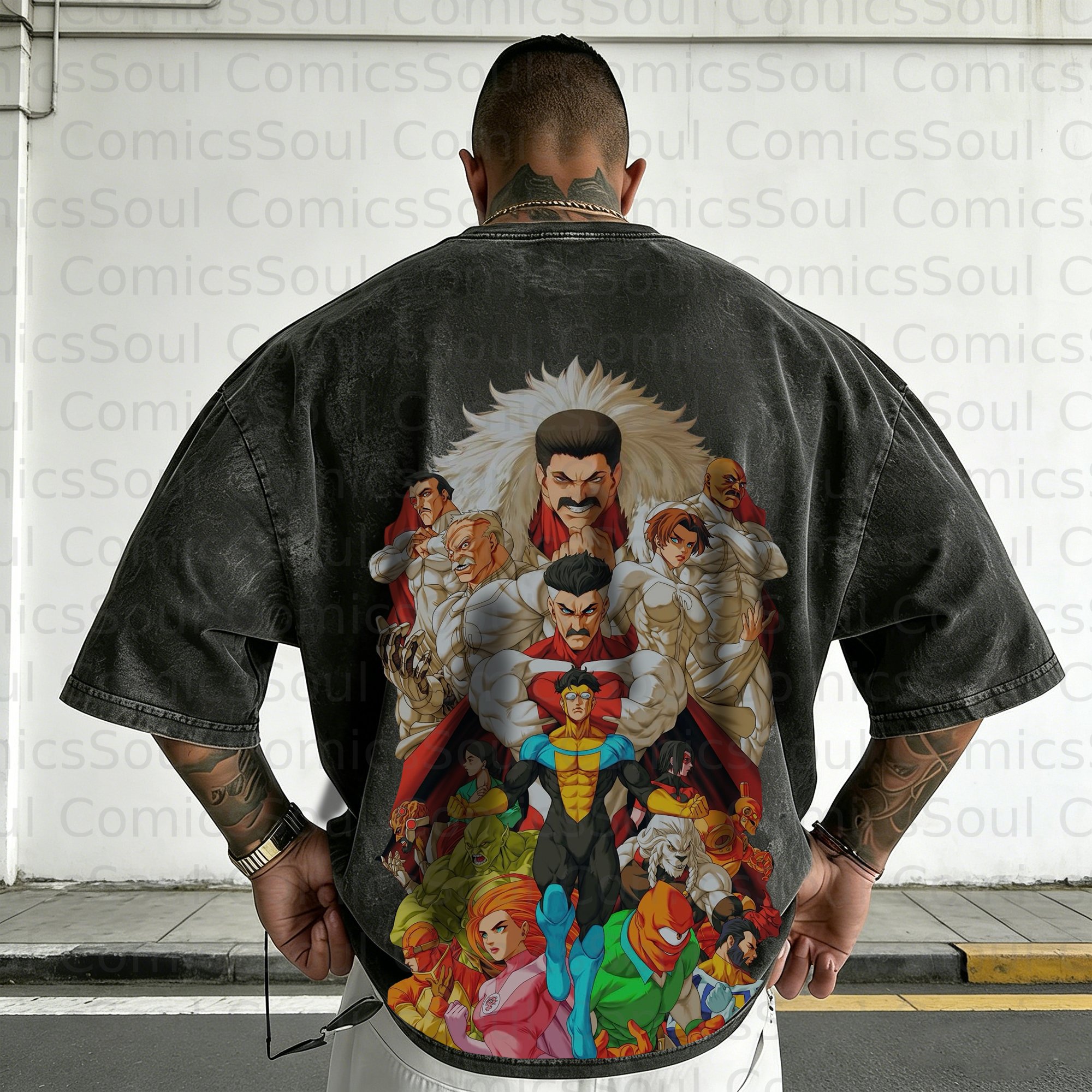 Unisex Anime Inspired Vintage Washed T-Shirt