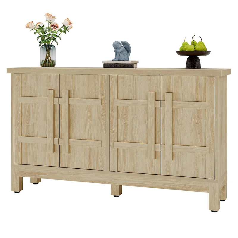 55-Inch Rustic Wood Farmhouse Buffet Cabinet with Ample Storage