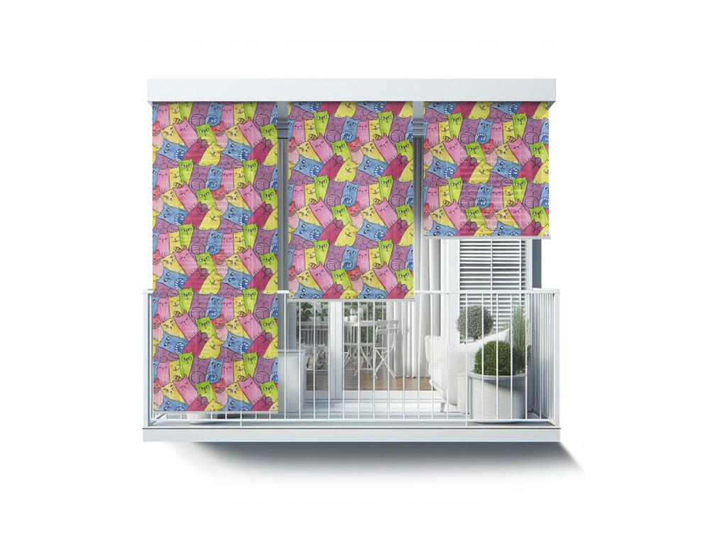 Estor enrollable individual para exterior - 60x290 cm - Flores de colores Cortinas para balcones, Cortinas para balcones y Cortinas para protección solar