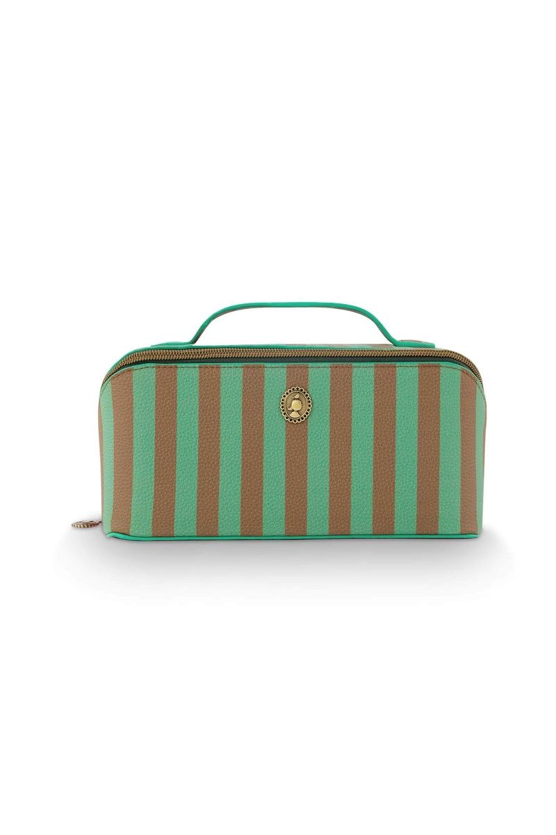 Cosmetic Bag Cyrille Medium Stripe Green