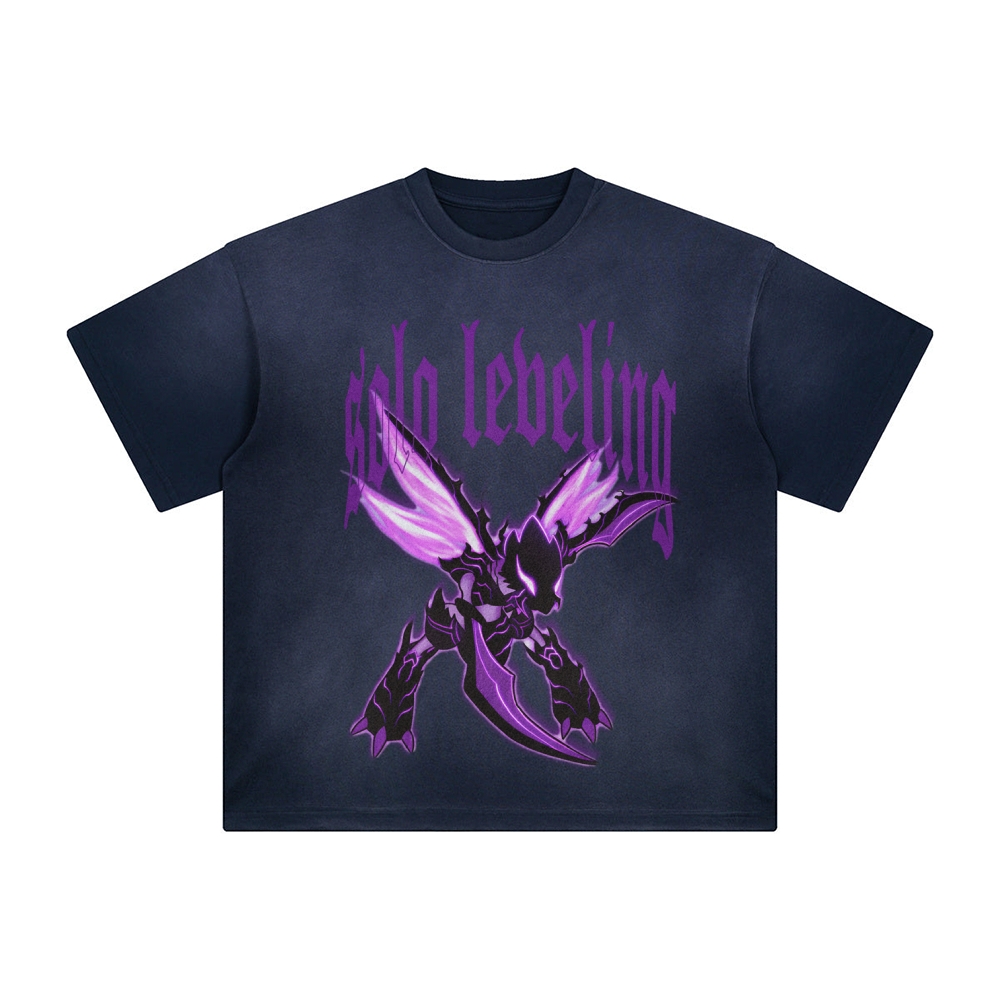 Unisex Anime Inspired Washed  Vintage T-Shirt