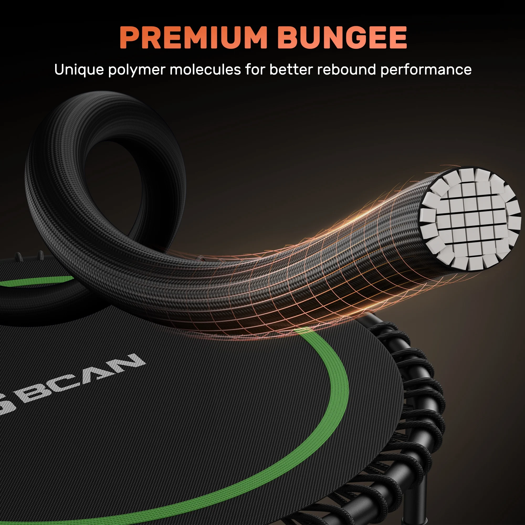 BCAN 450 LBS Foldable Mini Trampoline, 40" Fitness Trampoline with Bungees, Stable & Quiet Exercise Rebounder for Kids/Adults - Image 2