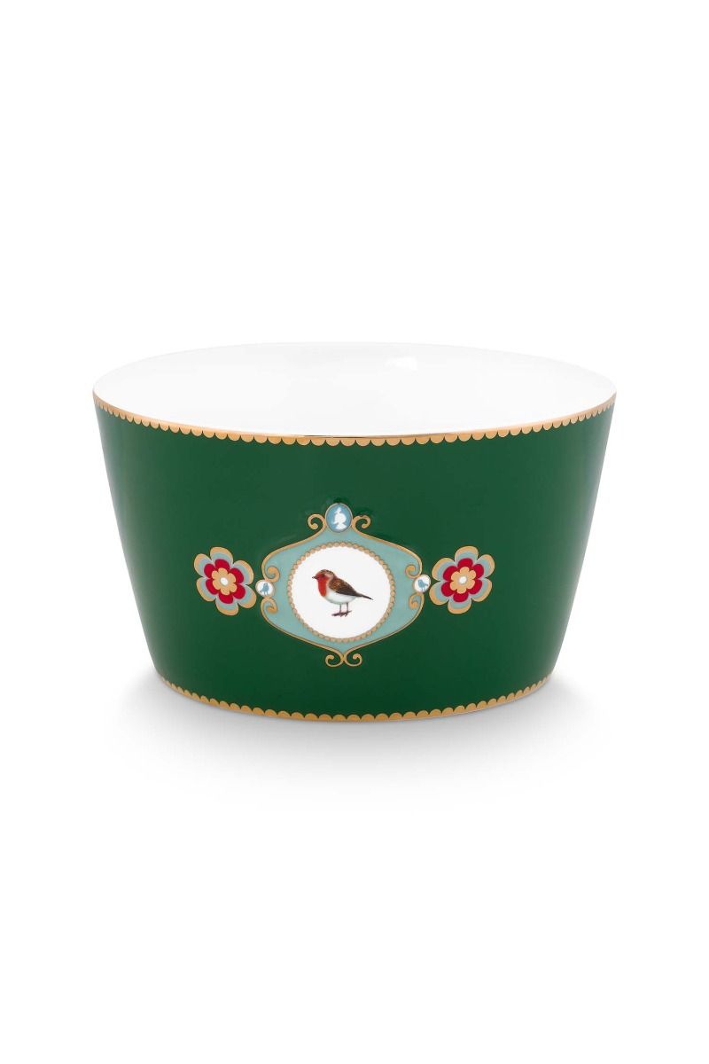 Bowl Love Birds Medallion Dark Green 15cm