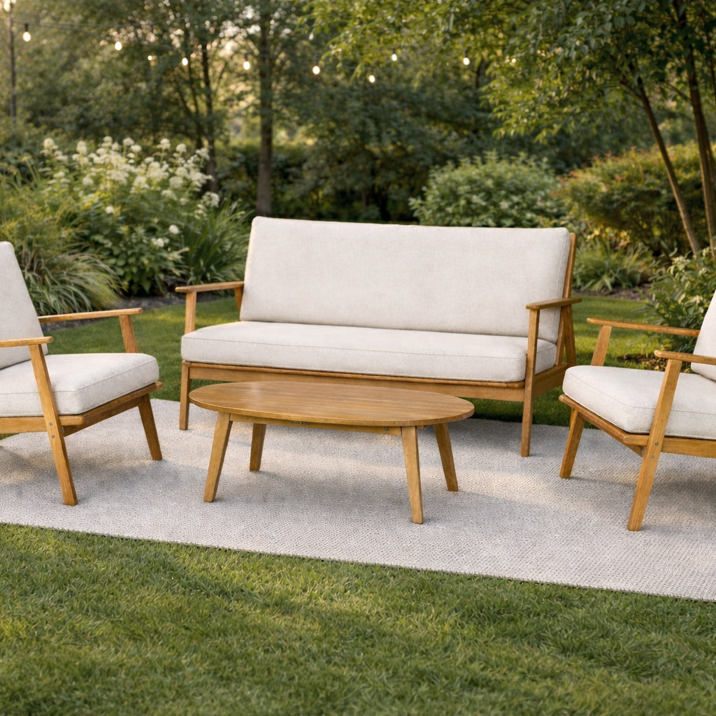 Blokker Olive Loungeset - Acaciahout - Beige