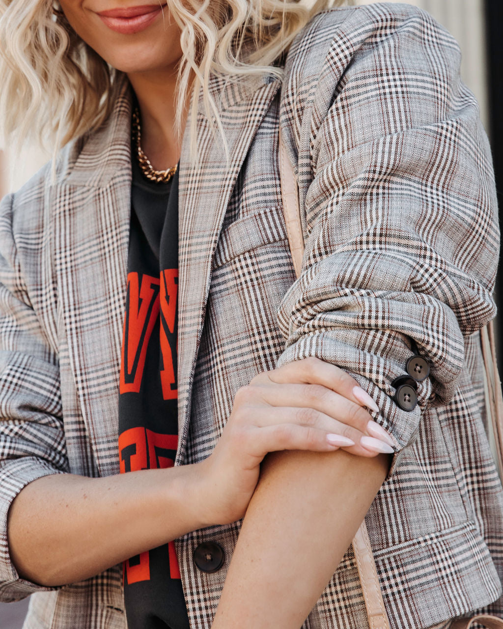 Always The One Plaid Pocketed Blazer - Se7enfashion