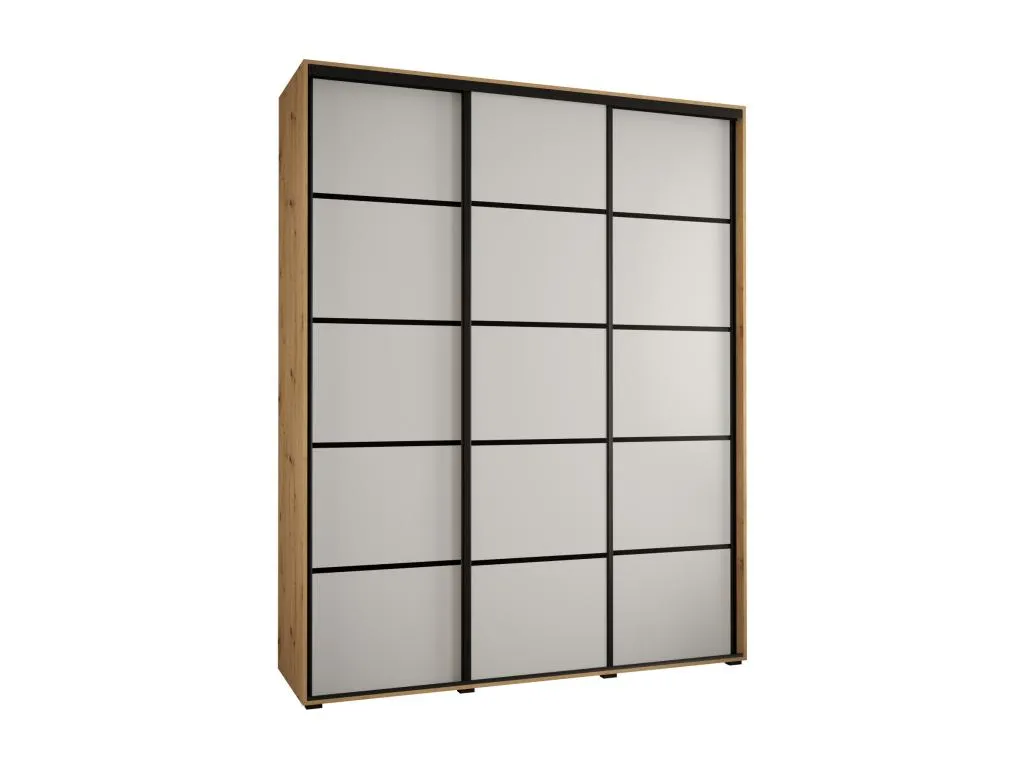 ARMARIO Decocasaes 4 DE PUERTAS CORREDERAS 235.2/200/60 3 puertas (Artisan/Blanco/Negro) 68897nrfi