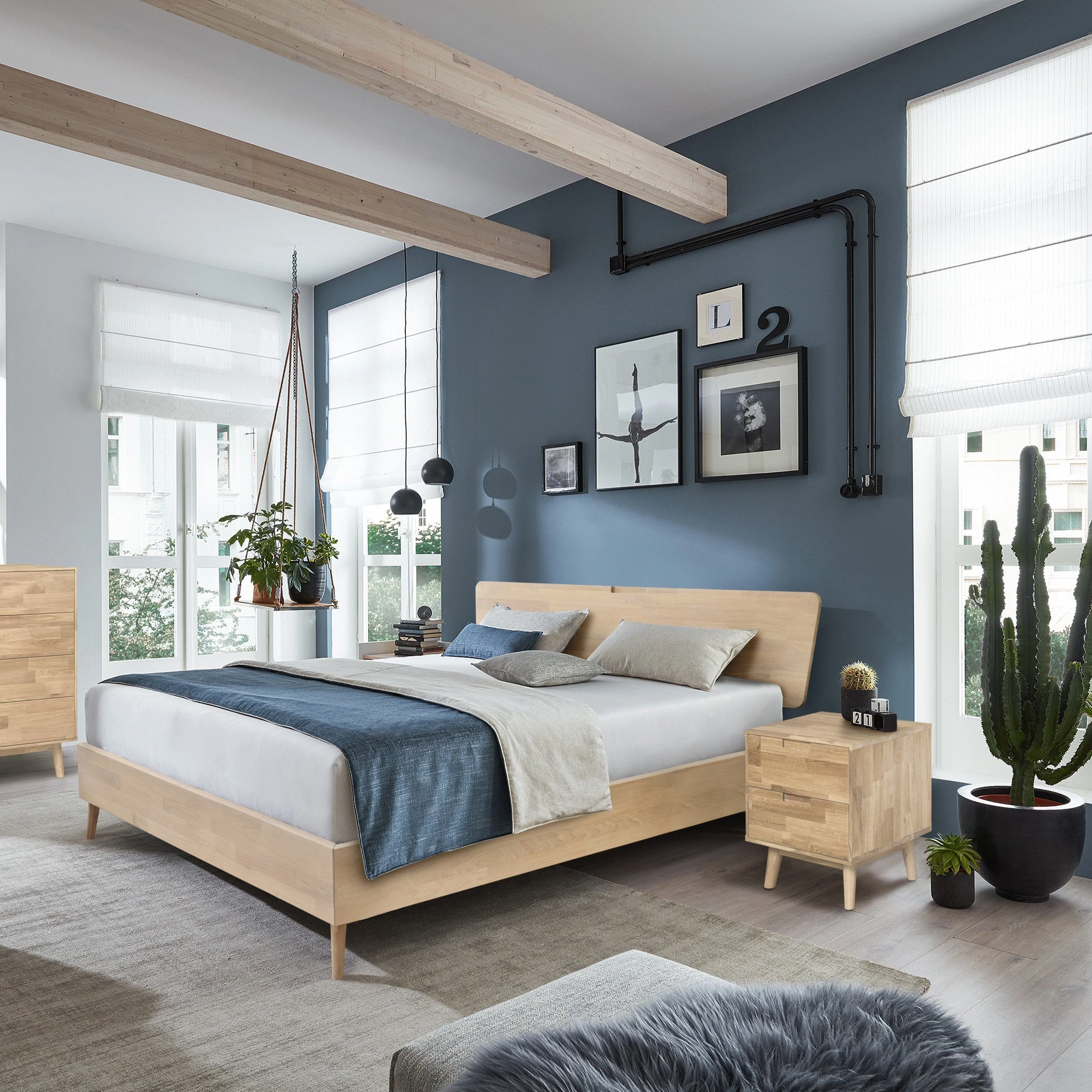 Cama de madera maciza de roble Escandi, 140 x 200 cm. / 160 x 200 cm. / 180 x 200 cm. | NordicStory