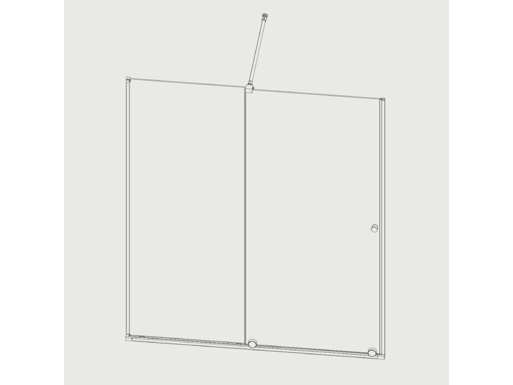 Frontal de ducha + Puerta Corredera con tirante VOLARÉ 120 - 125 cm Lateral Fijo : 66 - 69 cm