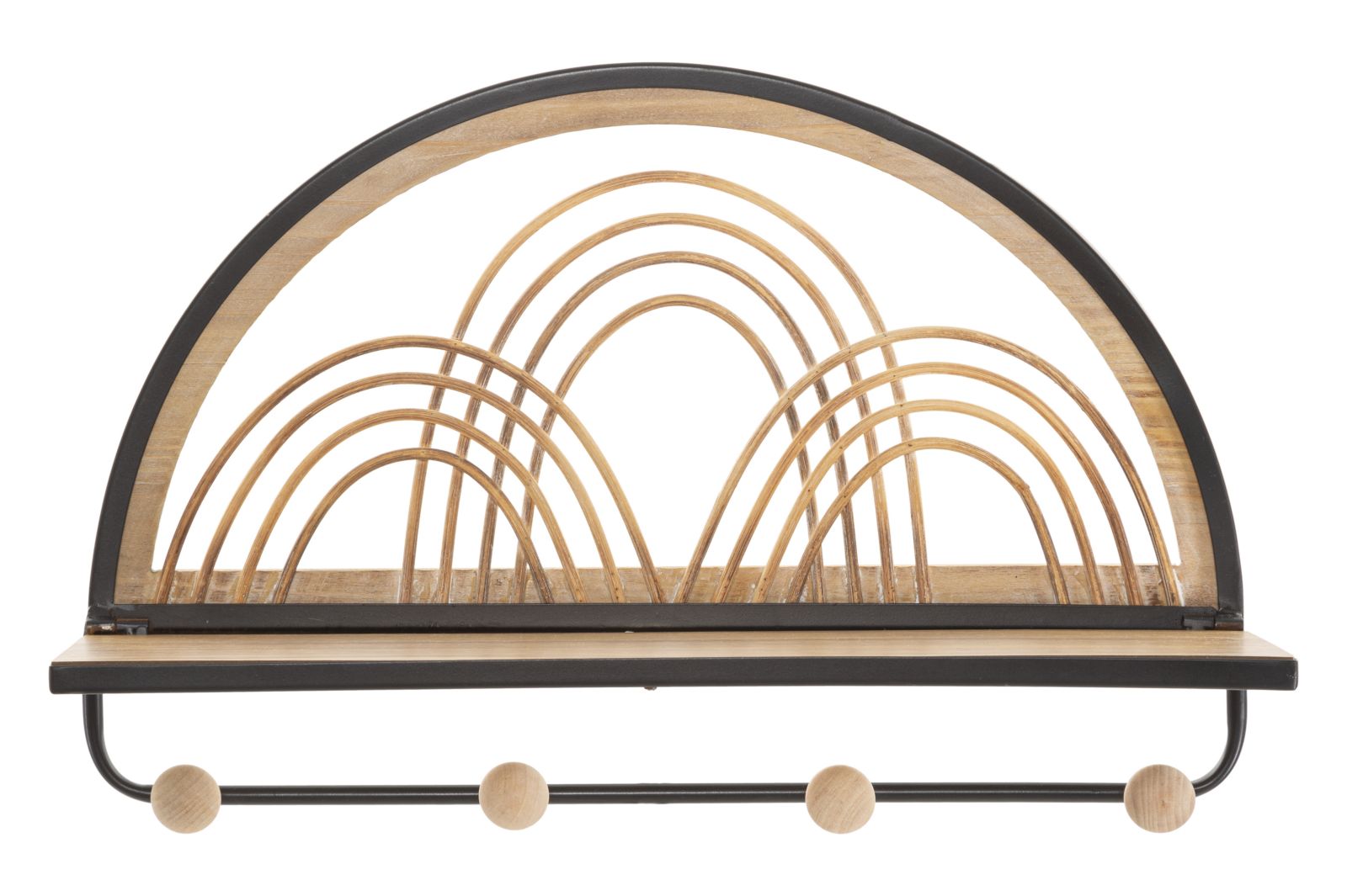 Mauro Ferretti Oporto Plank met kleerhangers in metaal en hout bruin