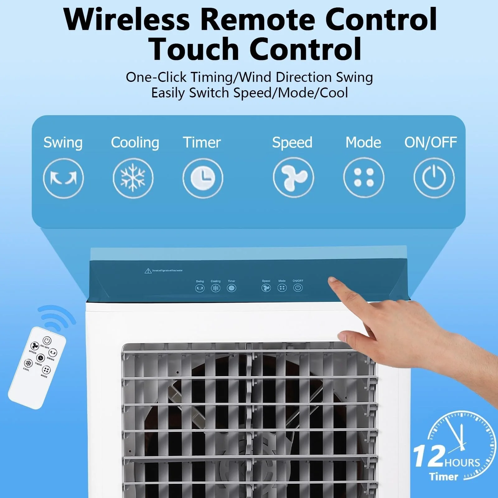 Garvee Air Coolers For Home Quiet,Evaporative Air Cooler 4100 CFM Swamp Cooler Air Conditioner with Remote Control and 4 Ice Packs, 3 Modes & Wind Speeds for Outdoor, Indoor, Garage, 15.8 Gallons - Image 9
