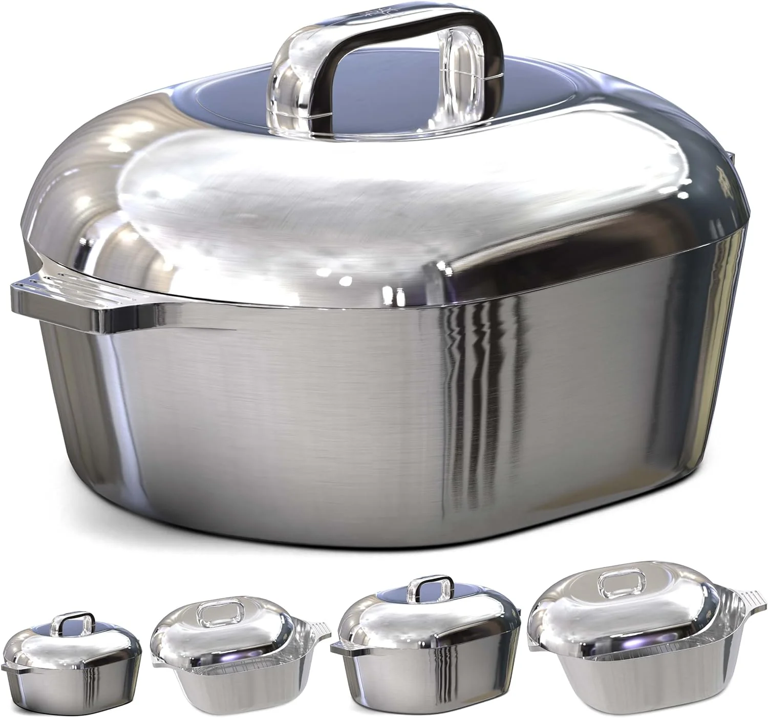 Cast Aluminum Dutch Oven - 8 Quart - Oval Dutch Oven Pot with Lid for Families and Parties - Lightweight Cajun Cookware with Ideal Heat Distribution - Oval Roaster Pan with Lid (13 Inch)
