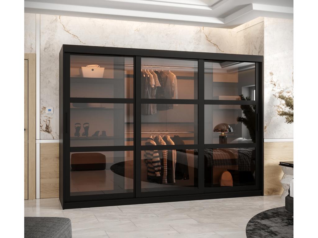 Armario de 3 puertas correderas - negro