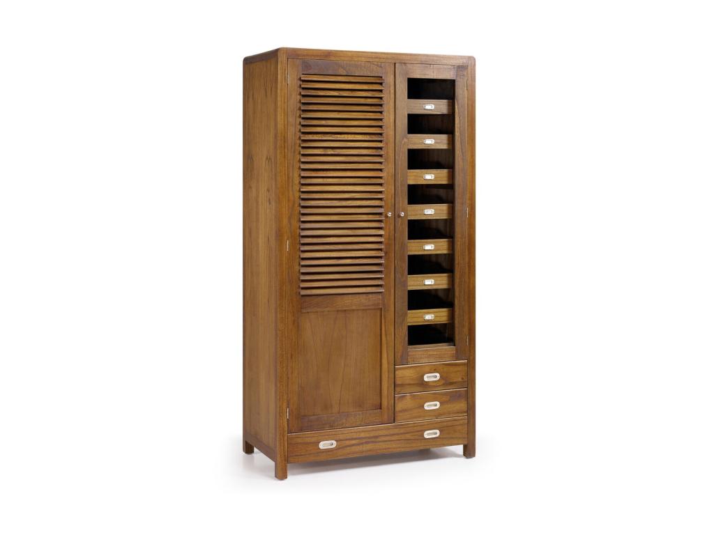 Armario madera maciza 2 puertas 3 cajones Nestleare 105 cm