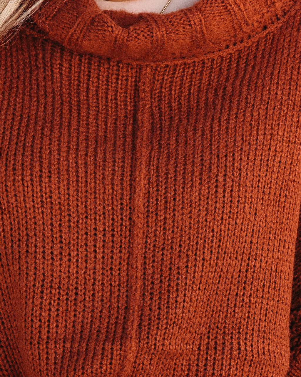 Sanderson Knit Turtleneck Pullover Sweater - Rust - SALE - Se7enfashion