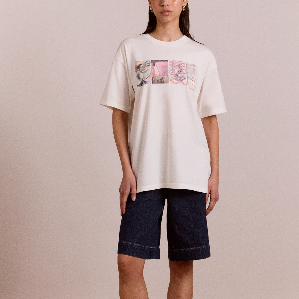Damson Madder - T-shirt Graphique Mots Croisés - Ecru