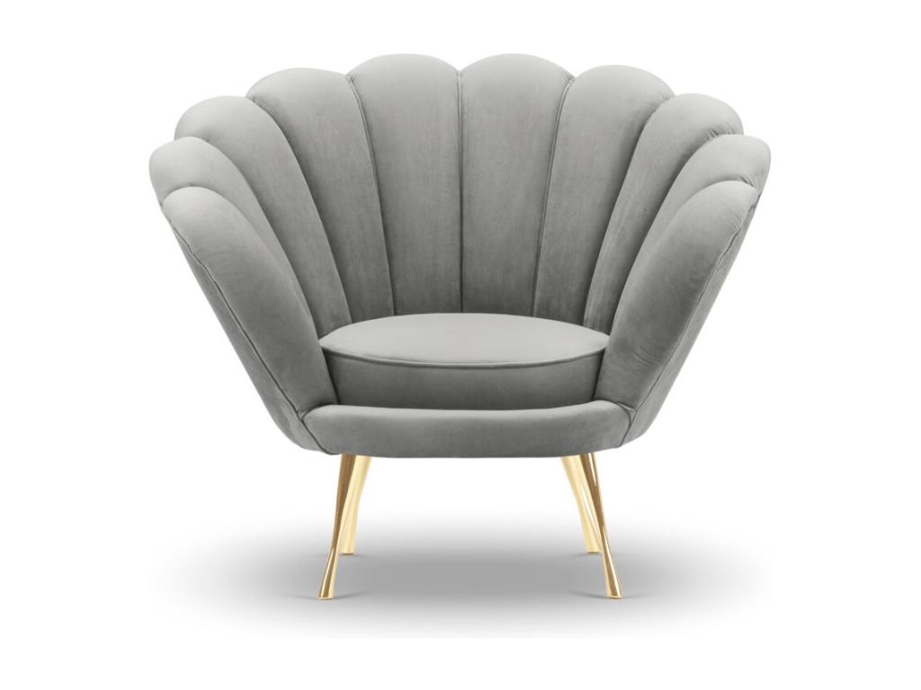 Sillón Homelyvo de terciopelo gris oscuro - 98x78x76cm