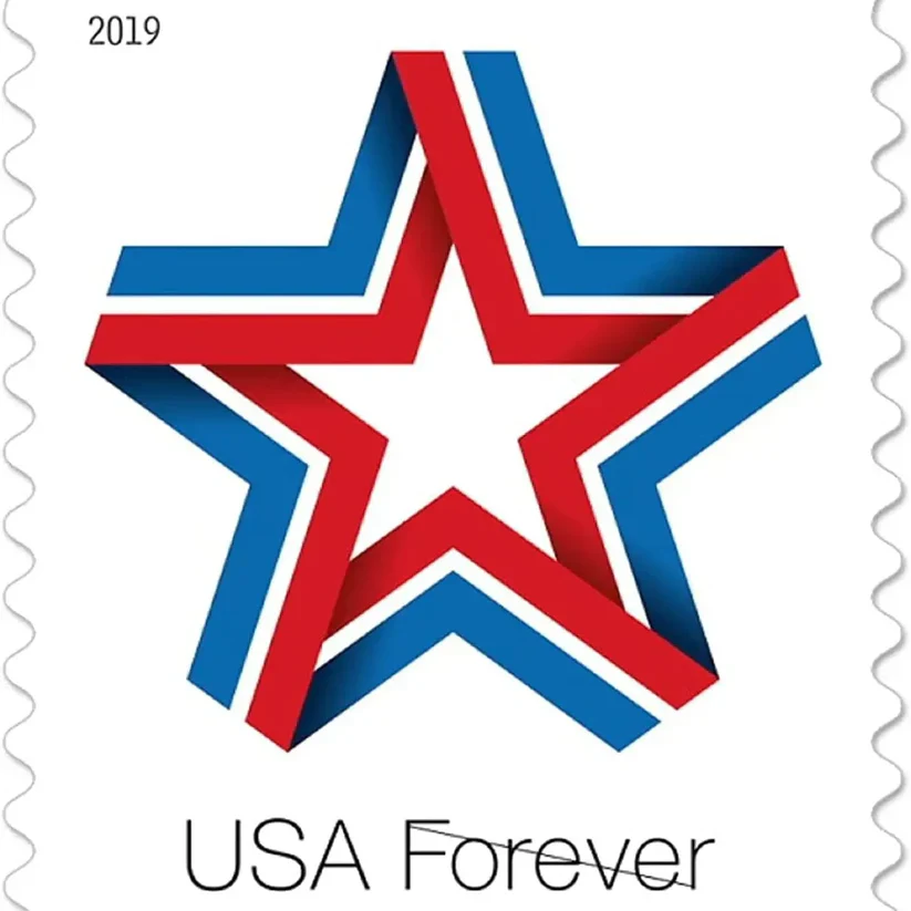 2019 Patriotic Star Forever Stamp - USA Red White Blue Design Sheet(25 Sheet of (500 Pcs))