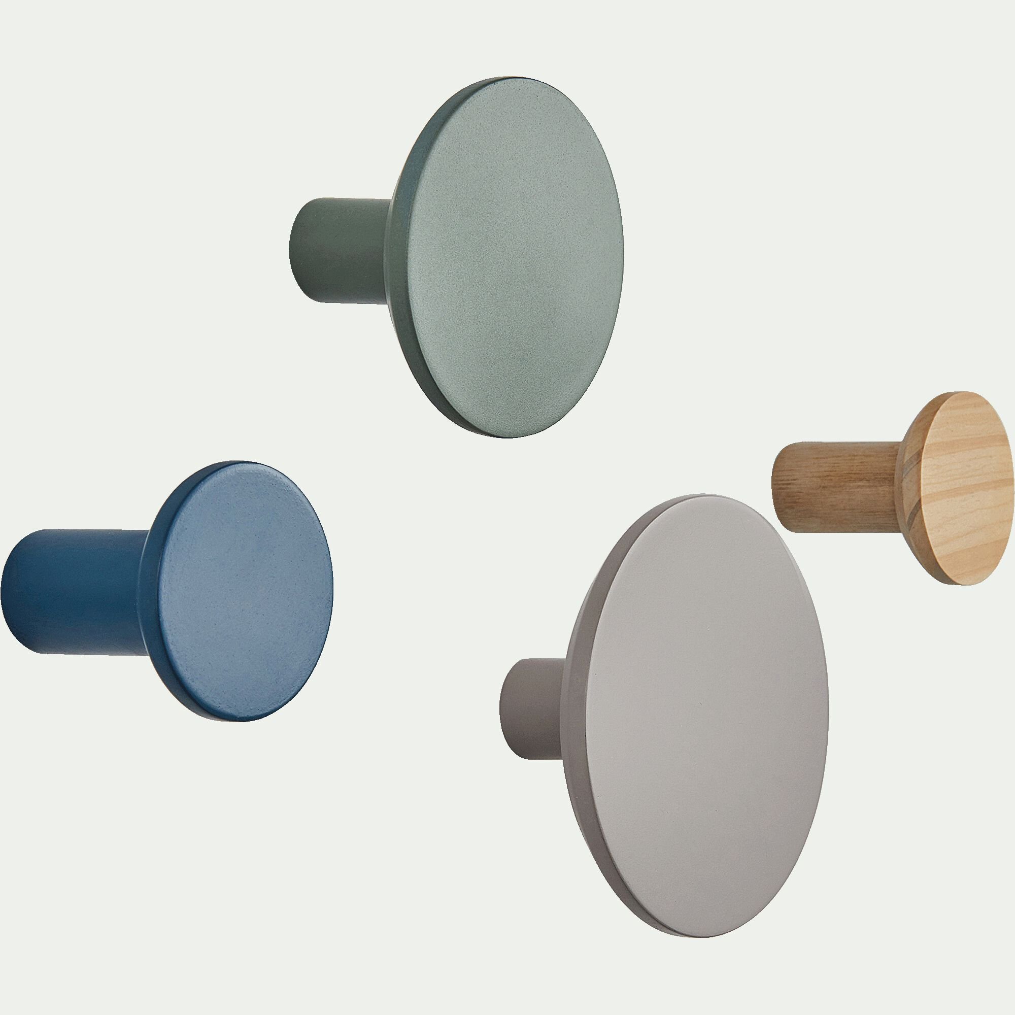 GAFET - Lot de 4 patères en bois - multicolore