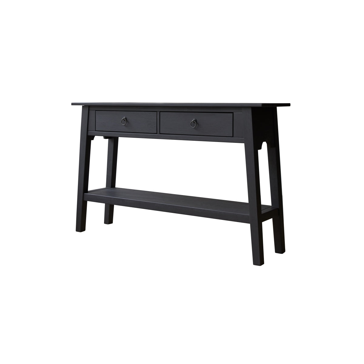 Tikamoon - Thaki Black - Massief grenen bijzettafel met 2 laden