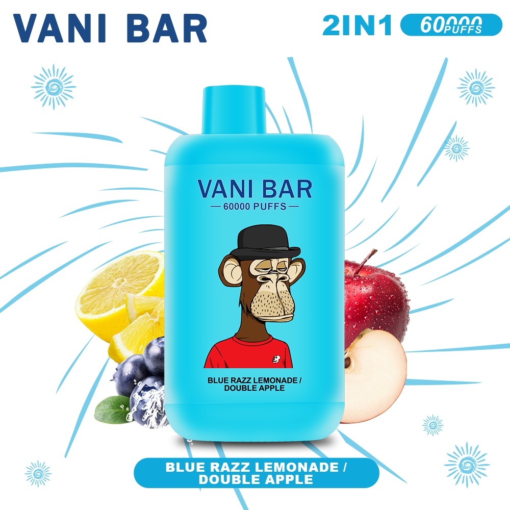 【VANI BAR】60000 PUFFS 2-in-1 BLUE RAZZ LEMONADE/DOUBLE APPLE