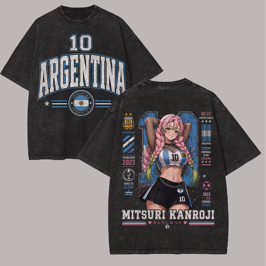 Demon Slayer World Cup USA 2026 Unisex Washed T-Shirt