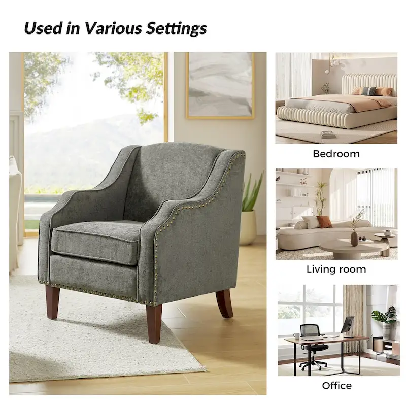 Set of 2 Lucretius Armchairs with Nailhead Trim by HULALA HOME