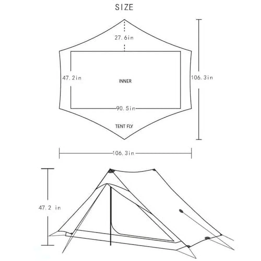3F UL Gear Lanshan Ultralight Tent Waterproof Professional Hiking Tent 2Person Tents for Camping 4 Season Backpacking Tent (Khaki-2 People, 4 Season) - Image 7
