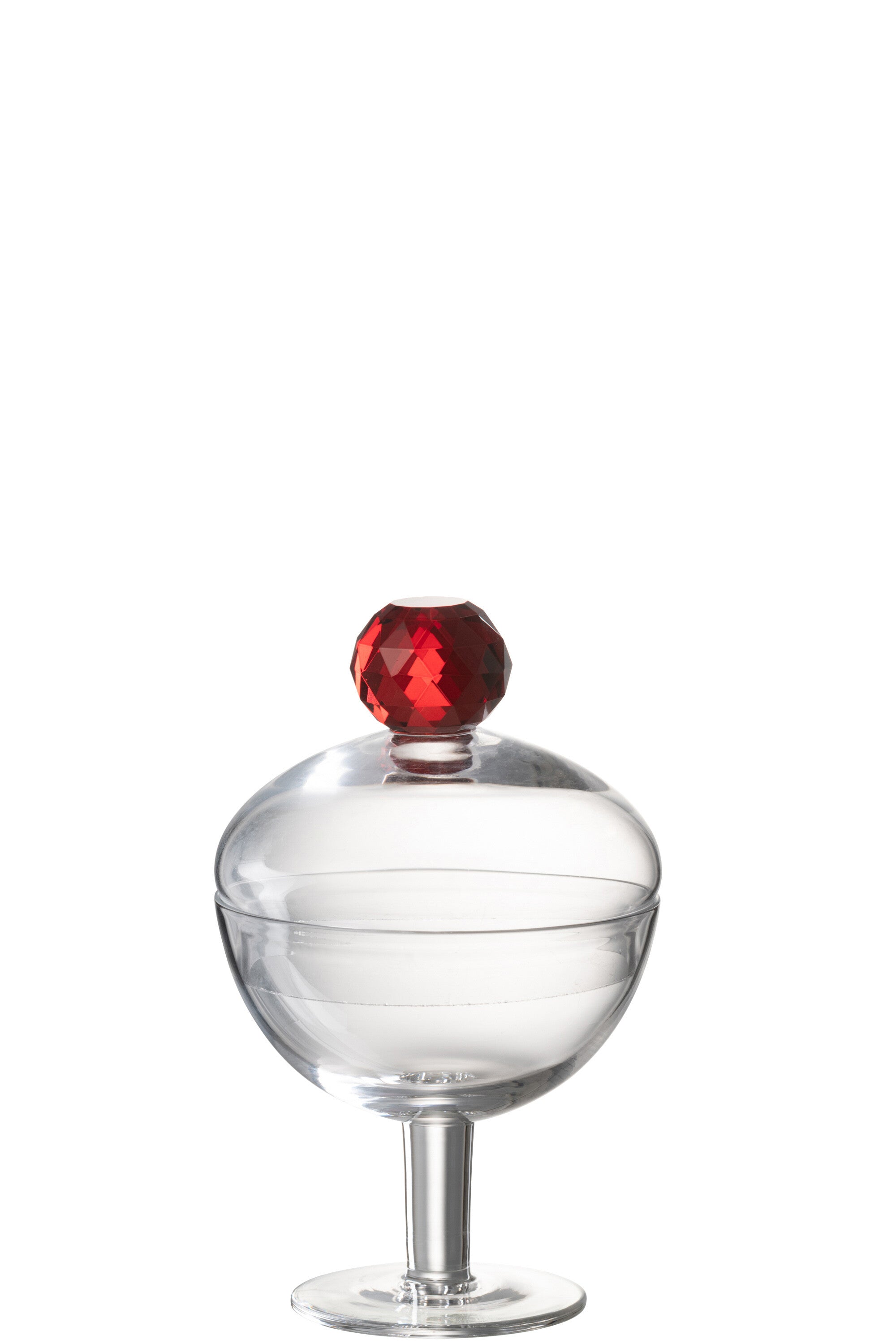 J-Line voorraadpot Diamant - kristalglas - rood transparant
