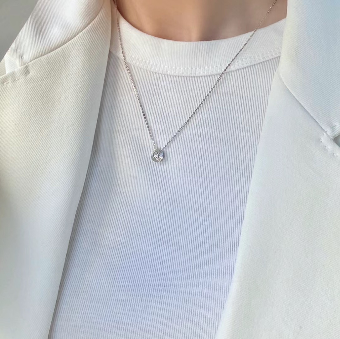 Cartier Minimalistic Single Diamond Necklace Earring Studs - Original Replica Club