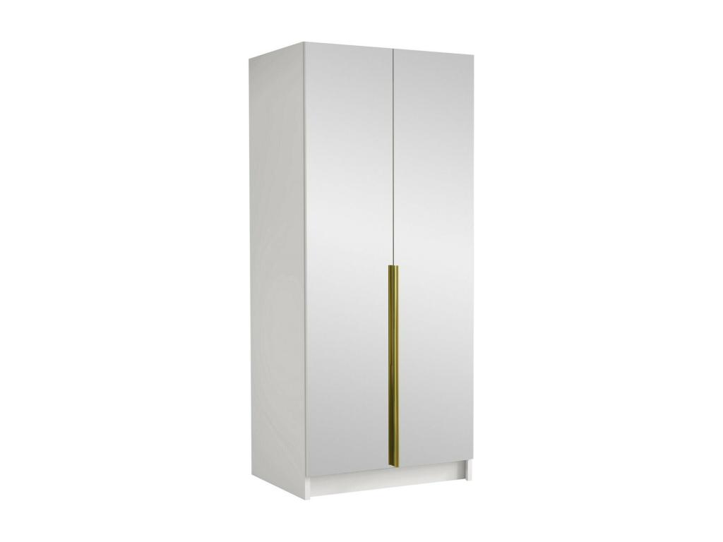Armario Homelyvo 200 - Blanco - Dorado - 215x100x58cm - Puertas de armario Con bisagras