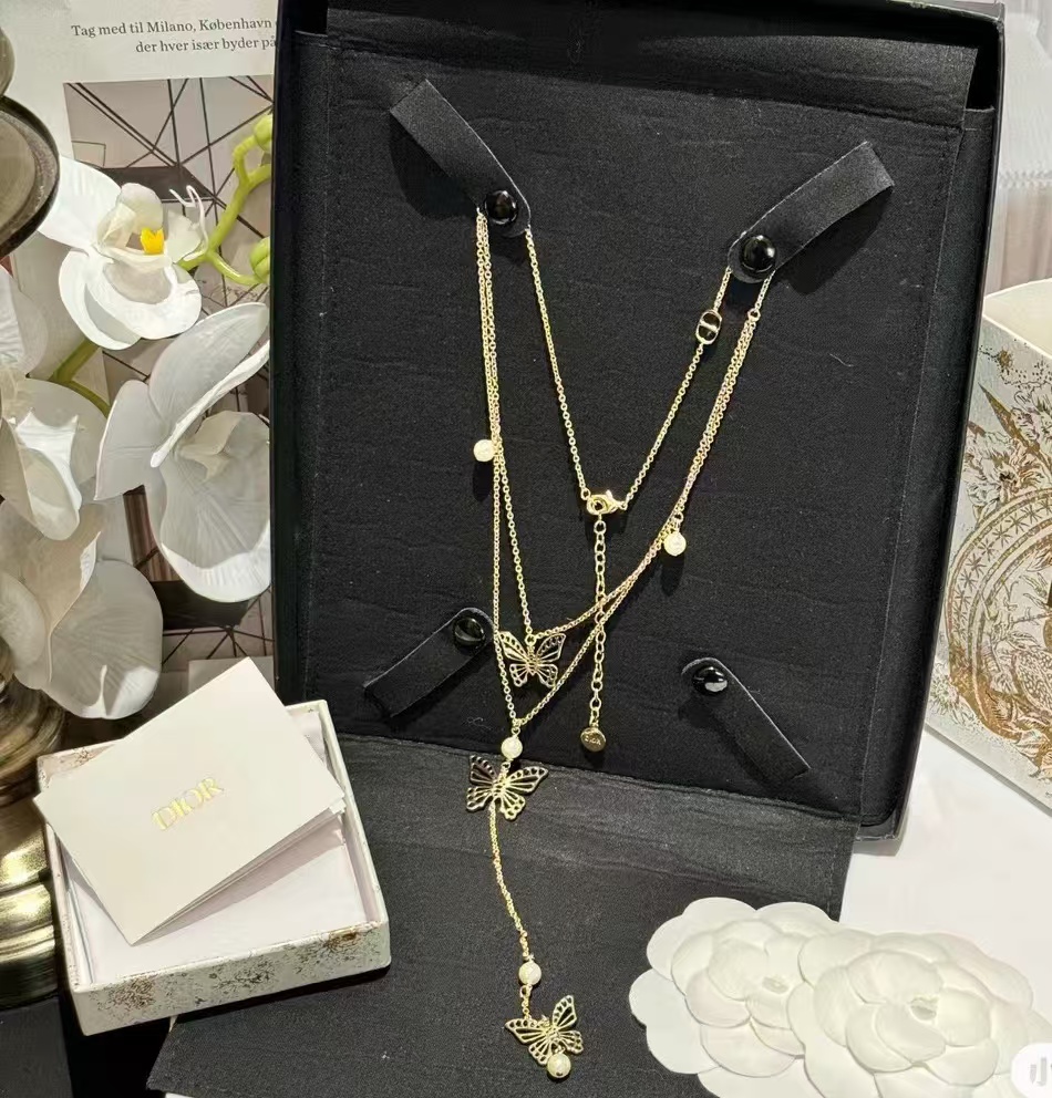 Dior Butterfly Two Layered Long Y Necklace - Original Replica Club