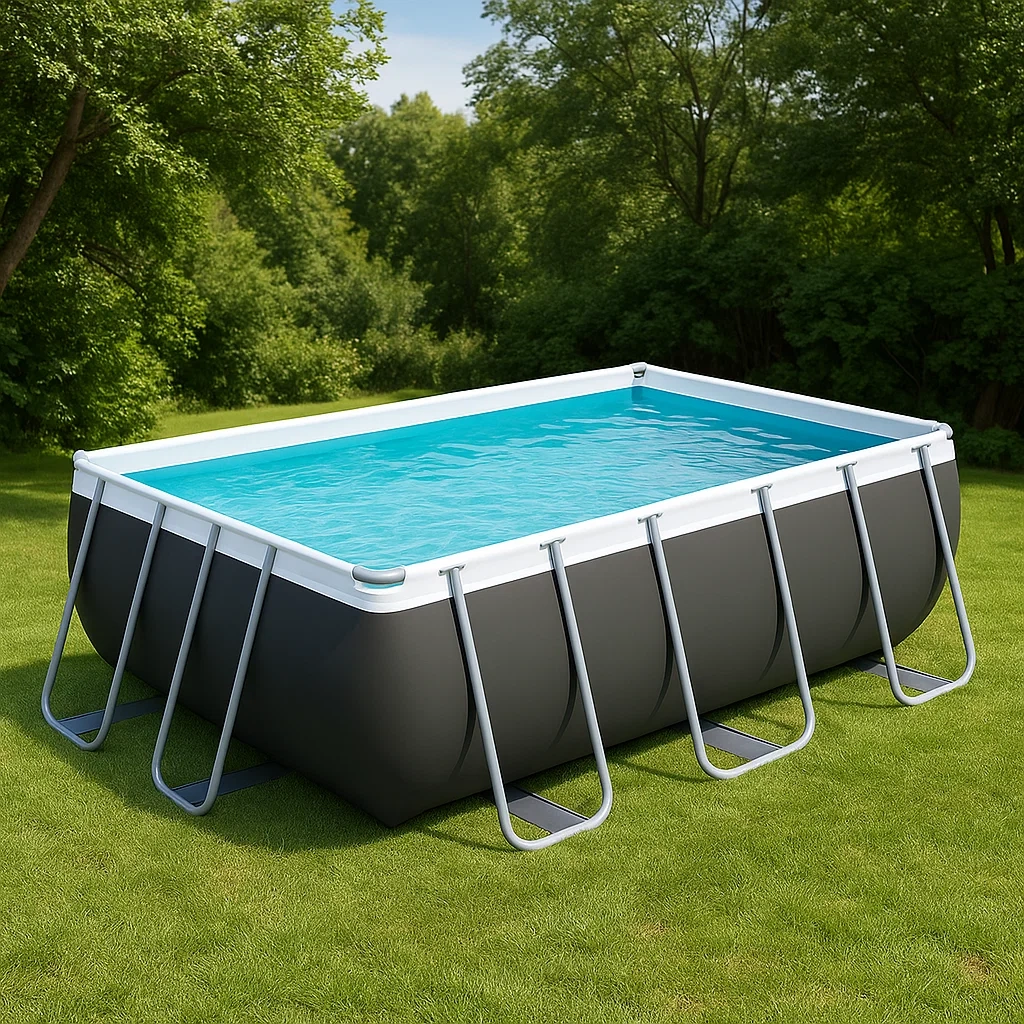 Piscina tubular,rectangular,3000 litros,estructura metálica,material PVC,color gris y blanco,fácil instalación,300x200x75 cm - uolHtMr7TO6y
