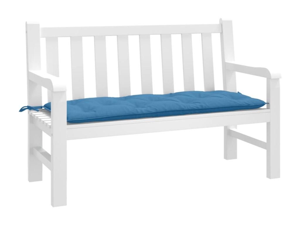 Cojín para banco de jardín tela azul melange 120x50x7 cm