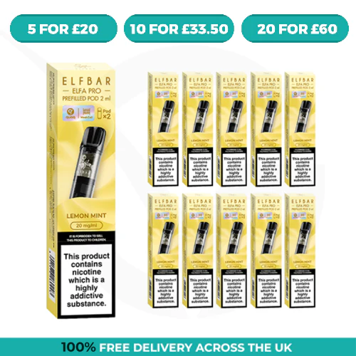 elfbar pods lemon mint ELFBAR ELFA Pod – Lemon Mint 20mg Nikotin (2er Pack) main image 0