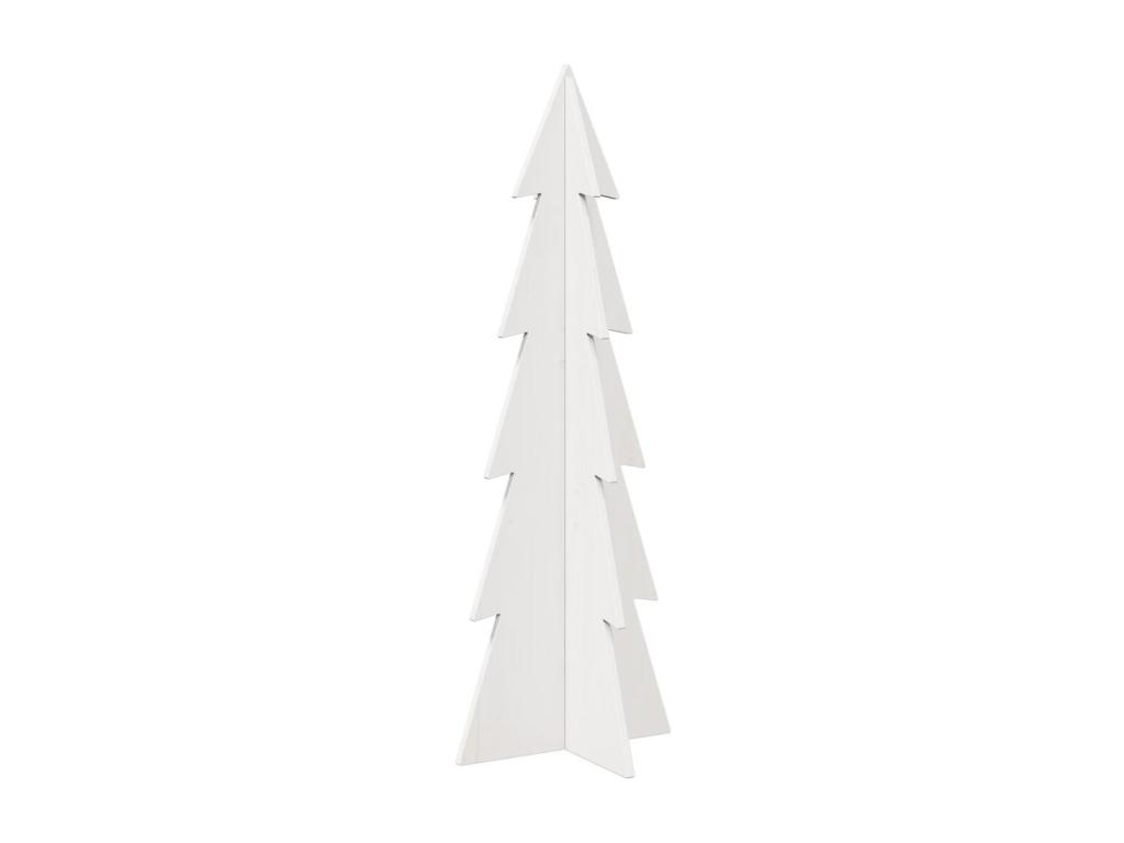 Árbol de Navidad de madera para decoración blanca 112 cm pino macizo